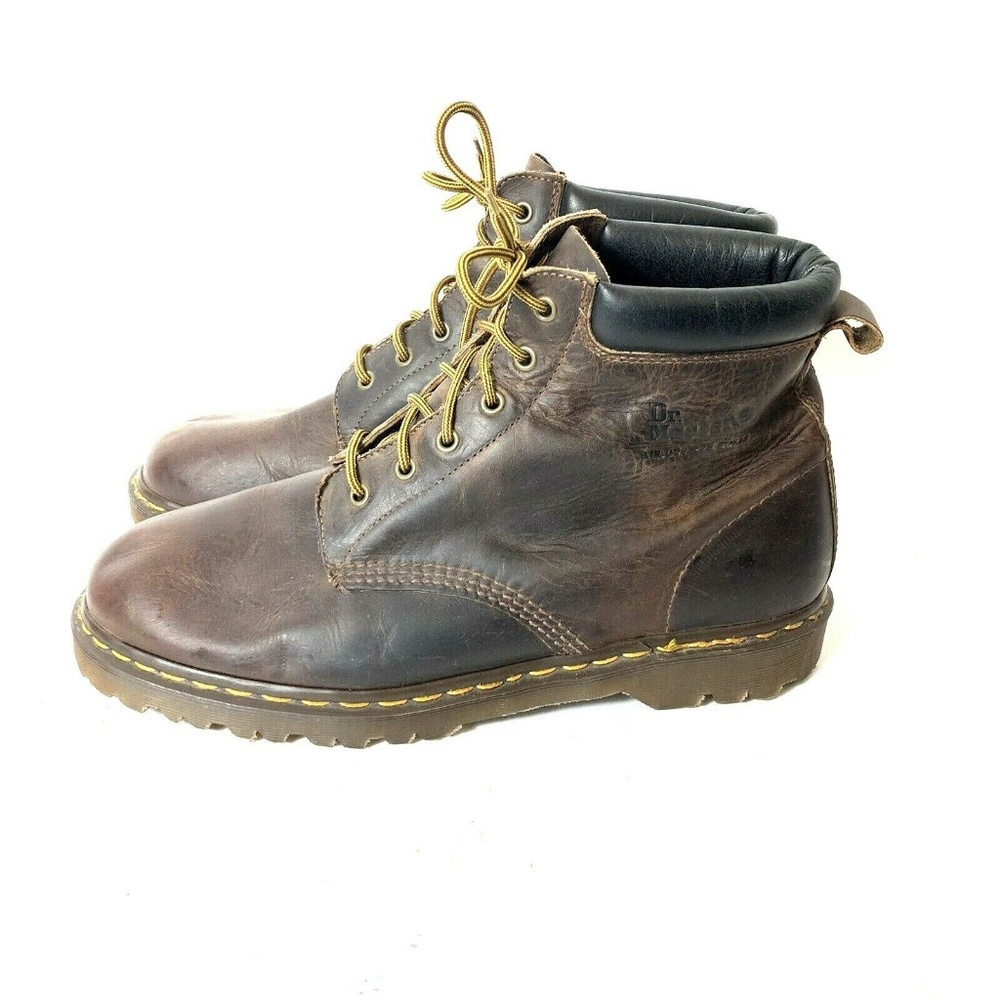 Dr. Martens Brown Leather Chukka Boots with Yellow Stitching